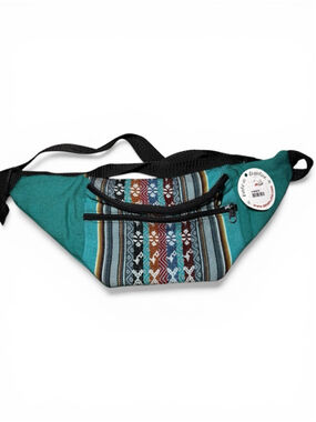 Teal Woven Pattern Fanny Pack from Argentina NWT